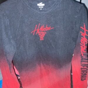 Hollister Black Red Cotton Shirt Large